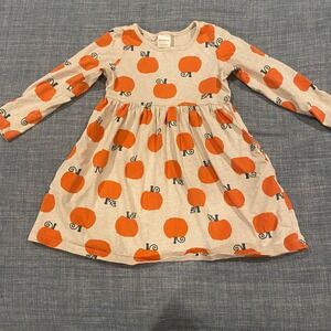 Hanna Andersson Girls Pumpkin Print Long Sleeve Twirl Orange Tan 100 US 4